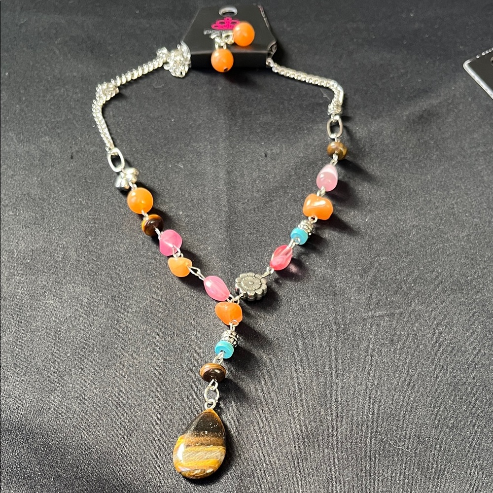 Colorful Beaded Necklace with Silver Accents